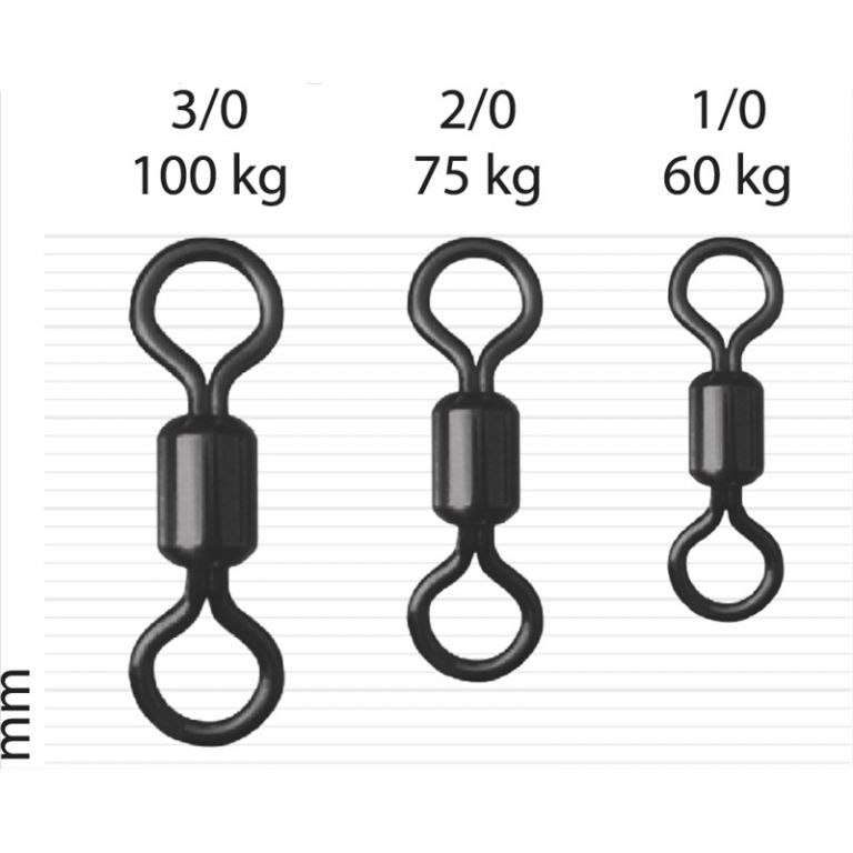 ROLLING SWIVEL BIG GAME 1/0/60kg BLN BAG 5 PCS DRE