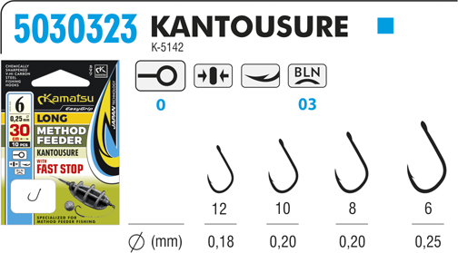 KAMATSU METHOD FEEDER LONG 30cm KANTOUSURE 8BLNO/0,20mm  (G-7-6)