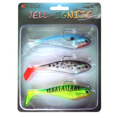 E-SOX JELL-IGNITE SOFT SHAD LURES , 8CM , MIXED  (D-5-5)