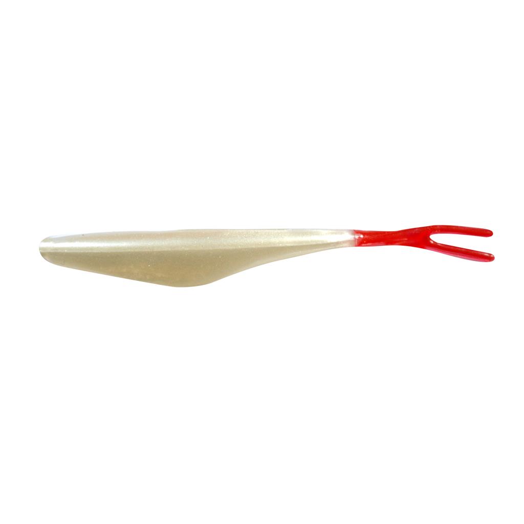 E-SOX DROPSHOT LURES , SPLIT TAILS , PEARL RED  (D-5-4)