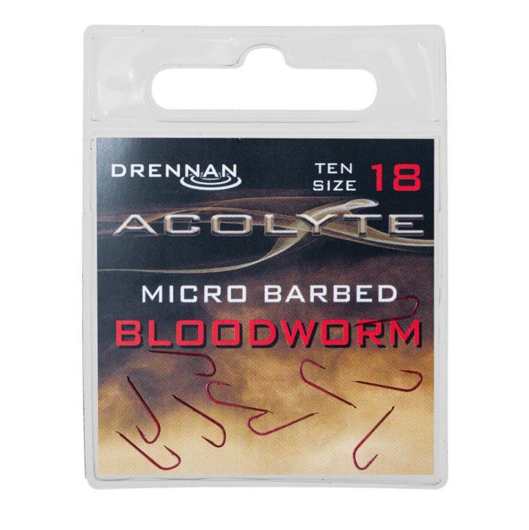 DRENNAN ACOLYTE BLOODWORM HOOKS SIZE 18  (B-1-47)