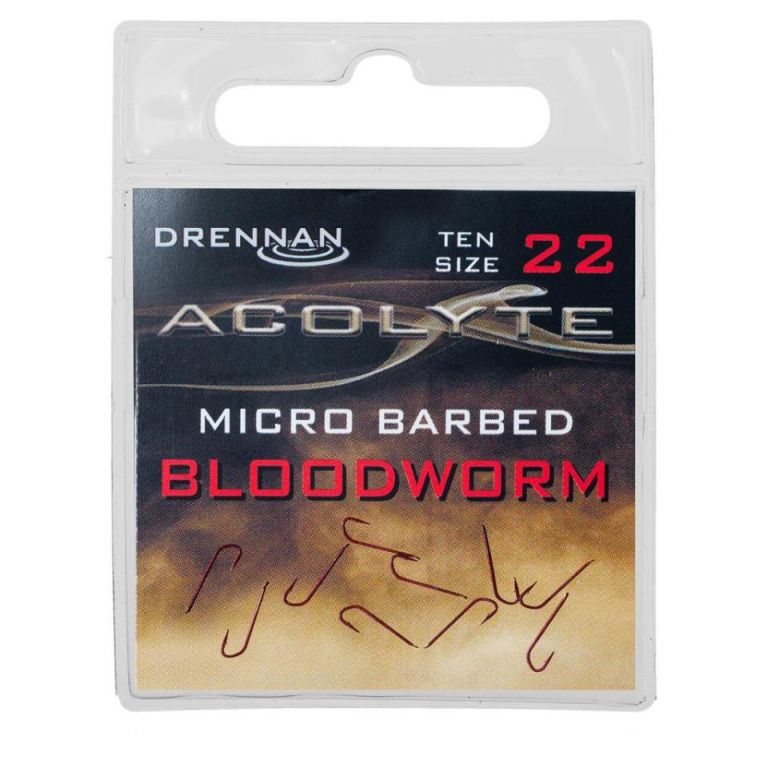 DRENNAN ACOLYTE BLOODWORM HOOKS SIZE 22  (B-1-49)