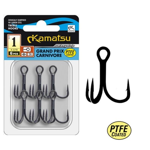 [519501001] TREBLE HOOK GRAND PRIX CARNIVORE PTFE 1 TG K-078 O