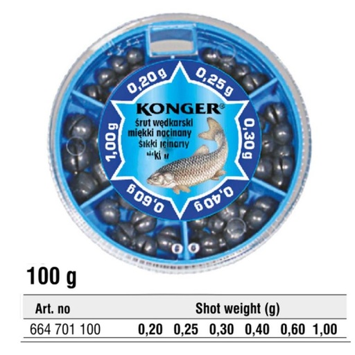 [664701100] KONGER NOTCHED FINE SHOTS IN BOX 100g-ST  (G-3-17)